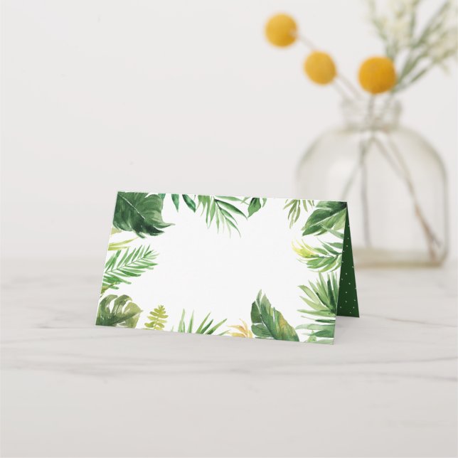 Tropical Greenery Ram Placeringskort (Framsida)