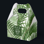 Tropical Greenery Watercolor Handflatan Träd Monog Presentaskar<br><div class="desc">En vacker vintage vattenfärgsmålning av handflatan träd grenar. En perfekt rustik abstrakt design som passar perfekt för alla hemskretsar stil eller tillfälle. En idealisk design för alla som har kärlek,  grönt,  natur,  abstrakt,  vattenfärgskonst,  tropiska strandsemedesigner,  rustik och vintage stilar. Anpassa monogrammet och gör det till ditt eget!</div>