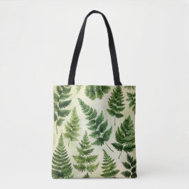 Tropical Greenery Watercolor Tote Tygkasse