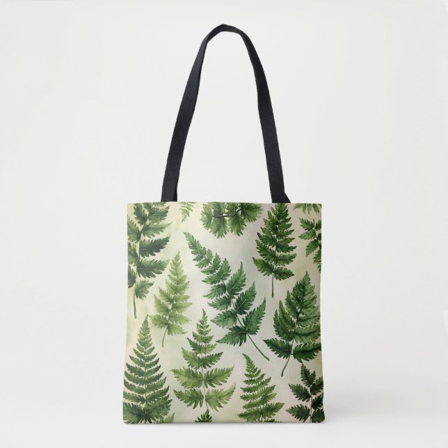 Tropical Greenery Watercolor Tote Tygkasse (Framsida)