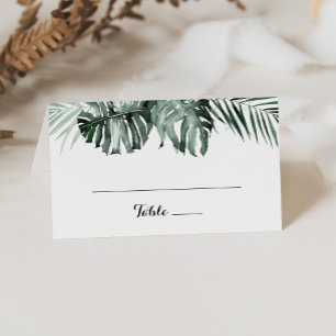 Tropical Greenery White Bröllop Placeringskort