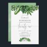 Tropical Grey 21:a födelsedagsinbjudan Inbjudningar<br><div class="desc">Trendig Sage grönt och vita vattenfärgstropiska löv och vita magnolias 21-dagars festinbjudan designad för att snabbt och enkelt kunna anpassas till dina händelsespecifikationer.</div>
