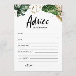 Tropical Grey Advice for Newlyweds Bröllop Rådkort