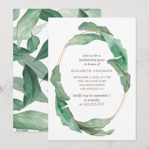 Tropical grey bachelorette Party. Botaniskt Inbjudningar