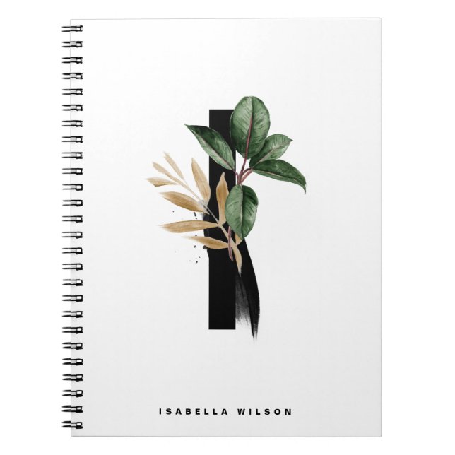 Tropical Grey Brev I Monogram Personlig Anteckningsbok (Framsidan)