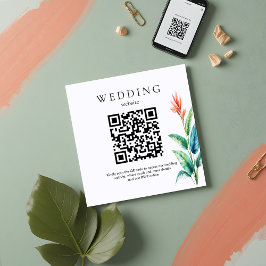 Tropical Grey Bröllop OSA QR-kod Tilläggskort