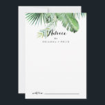 Tropical Grey Calligraphy Bröllop Rådkort<br><div class="desc">Det här rådgivningskortet för tropisk grej i bröllop är perfekt för ett enkelt bröllop. Konstruktionen har handmålad vattenfärg grönt handflatan och banans löv som är väl placerad i vackra buketter. De här korten är perfekter för bröllop, möhippa, babydusch, studentfest och mycket mer. Anpassa korten med namn från bruden och brudgummen,...</div>