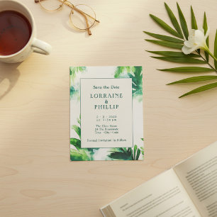 Tropical Grey Elegant Botanical leafy Spara Datumet