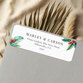 Tropical Grey Garden Wedding Returadress Returadress Etikett