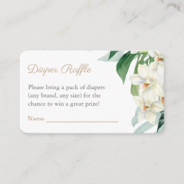 Tropical Grey Guld Baby Shower Diaper Raffle Tilläggskort