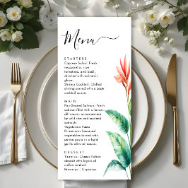 Tropical Grey Löv botanical Garden Wedding Meny