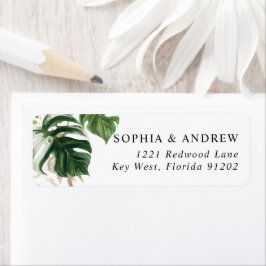 Tropical Grey Löv Return-adressetikett Returadress Etikett