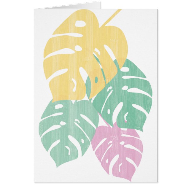 Tropical Grey - Monstera Lövs Hälsningskort (Framsidan)