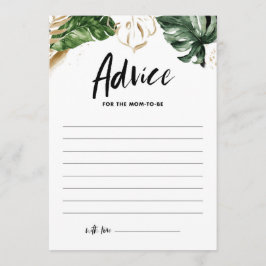 Tropical Grey och Gold Foil Summer Baby Shower Rådkort