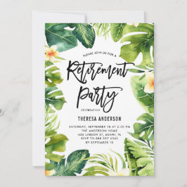 Tropical Grey och Plumeria Pension Party Inbjudningar