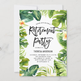 Tropical Grey och Plumeria Pension Party Inbjudningar