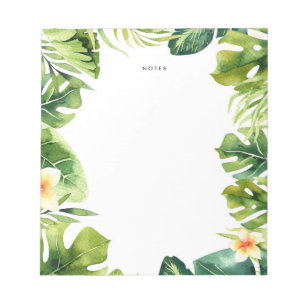Tropical Grey och Plumeria Ram Anteckningsblock