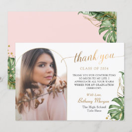 Tropical Grey Rosa Guld Arch Photo Studenten Tack Kort