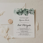 Tropical Grey White Blommigt Bat mitzvah Inbjudningar<br><div class="desc">Denna bat mitzvah inbjudan till den tropiska gröna blommigten är perfekt för en strålande bat mitzvah. Grönt handflatan lämnar buketter med vita vackra blommor.</div>