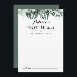 Tropical Grey White Blommigt Bröllop well Önskemål Rådkort<br><div class="desc">Detta moderna calligrafkort från bröllop väl önskemål är perfekt för ett bröllop i Österrike. Grönt handflatan lämnar buketter med vita vackra blommor. De här korten är perfekter för bröllop,  möhippa,  babydusch,  studentfest och mycket mer. Anpassa korten med namn från bruden och brudgummen,  blivande föräldrar eller student.</div>