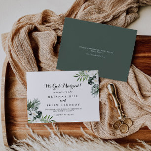 Tropical Grey White Blommigt Elopement Meddelande