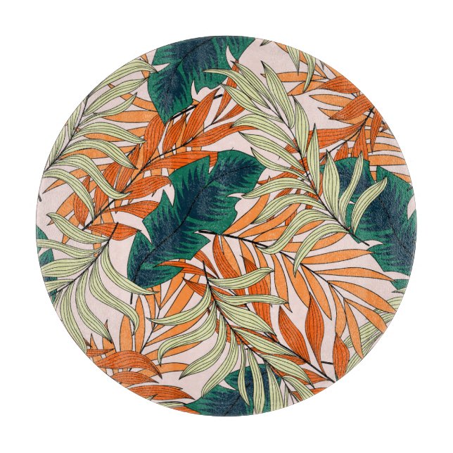 Tropical grönt beige löv, sömlös mönster. (Framsidan)