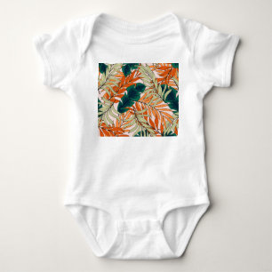 Tropical grönt beige löv, sömlös mönster. t shirt