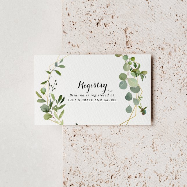 Tropical Grönt Lövs Bröllop Gift Registry Tilläggskort (Skapare uppladdad)