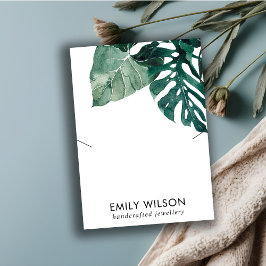 TROPICAL GRÖNT MOSTERA FAUNA NECKLACE VISNING VISITKORT