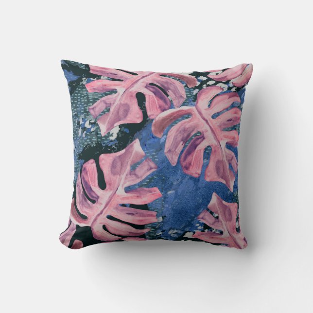 Tropical Grunge Mönster Kudde (Framsida)