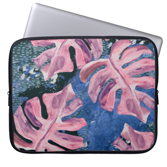 Tropical Grunge Mönster Laptop Fodral (Framsidan)