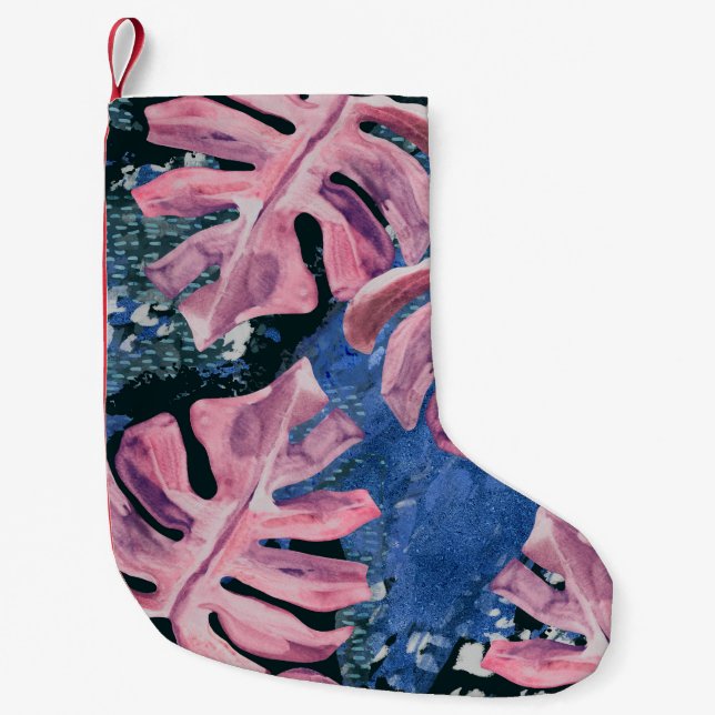 Tropical Grunge Mönster Liten Julstrumpa (Framsidan)