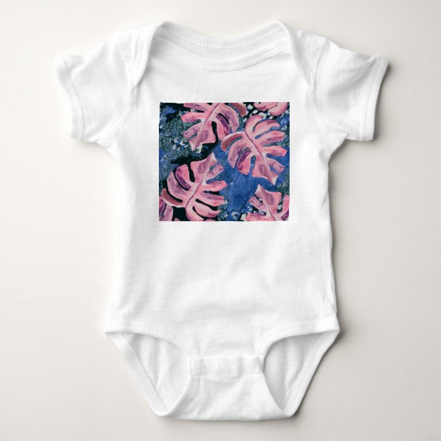 Tropical Grunge Mönster T Shirt (Framsida)