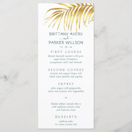 Tropical Guld Bröllop Menu Meny