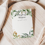 Tropical Guld Bröllop Ord of Wisdom Advice Card Rådkort<br><div class="desc">Det tropiska guld-bröllop-orden med visdomskort är en perfekt för ett rustiskt bröllop. Utformningen av den vackert handmålade bilden av den tropiska sommaren guld och gröntens bladverk. De här korten är perfekter för bröllop, möhippa, babydusch, studentfest och mycket mer. Anpassa korten med namn från bruden och brudgummen, blivande föräldrar eller student....</div>