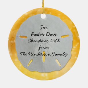Tropical Guld Christian Scripture Pastor Ornament