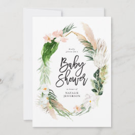 Tropical guld geometric blommigt foliage girly spara datumet