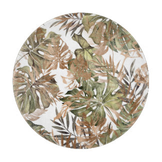 Tropical Guld Löv Blommigt Seamless