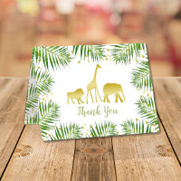 Tropical Guld Safari Animals Baby Shower