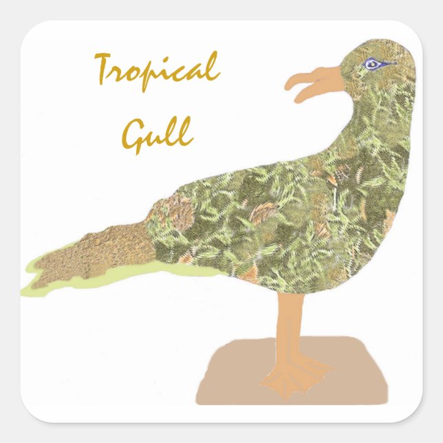 Tropical Gull Fyrkantigt Klistermärke (Framsida)