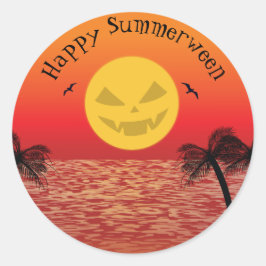 Tropical Halloween Runt Klistermärke