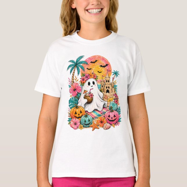 Tropical Halloween-spöke T Shirt (Framsida)