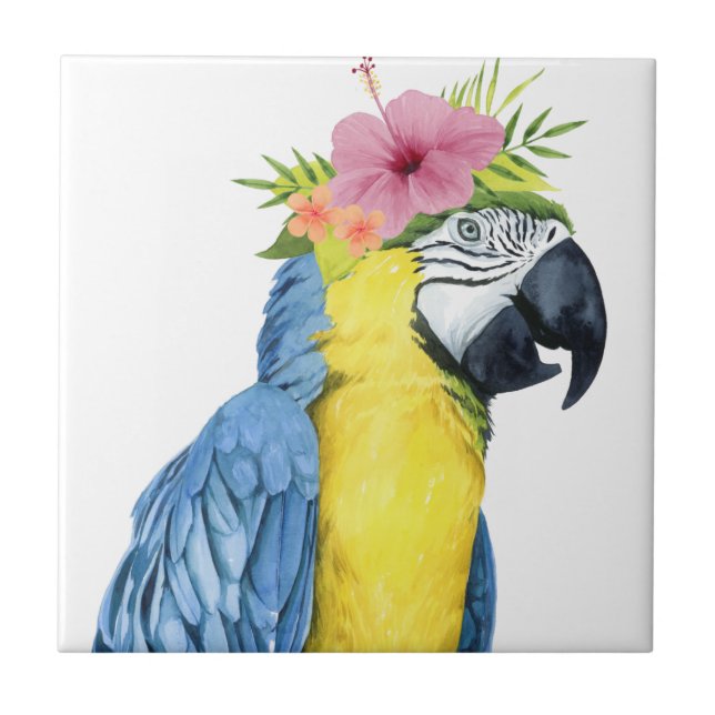 Tropical Halo - Parrot Kakelplatta (Framsidan)