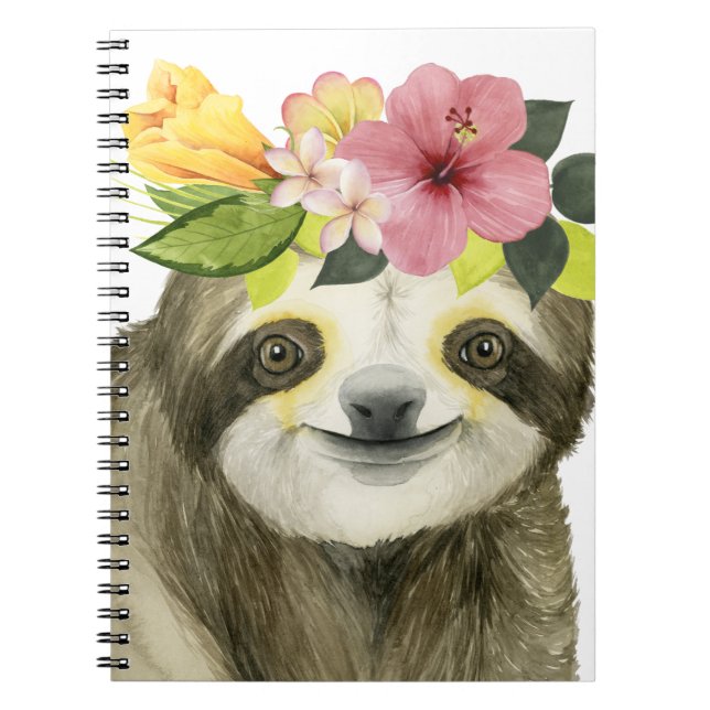 Tropical Halo | Sweet Sloth Anteckningsbok (Framsidan)