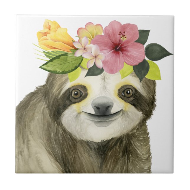 Tropical Halo | Sweet Sloth Kakelplatta (Framsidan)