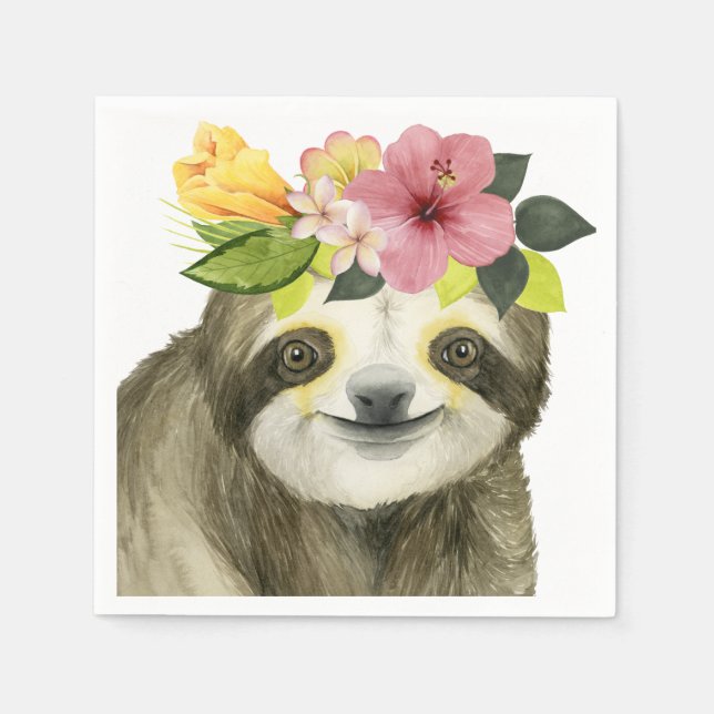 Tropical Halo | Sweet Sloth Pappersservett (Framsidan)