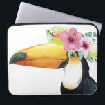 Tropical Halo - Toucan Laptop Fodral<br><div class="desc">Tropical Halo III" av Grace Popp. En Toucan-fågel med blommor.</div>