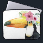 Tropical Halo - Toucan Laptop Fodral<br><div class="desc">Tropical Halo III" av Grace Popp. En Toucan-fågel med blommor.</div>