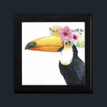 Tropical Halo - Toucan Minnesask<br><div class="desc">Tropical Halo III" av Grace Popp. En Toucan-fågel med blommor.</div>