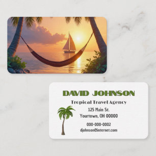 Tropical Hammock for Travel Agent Visitkort